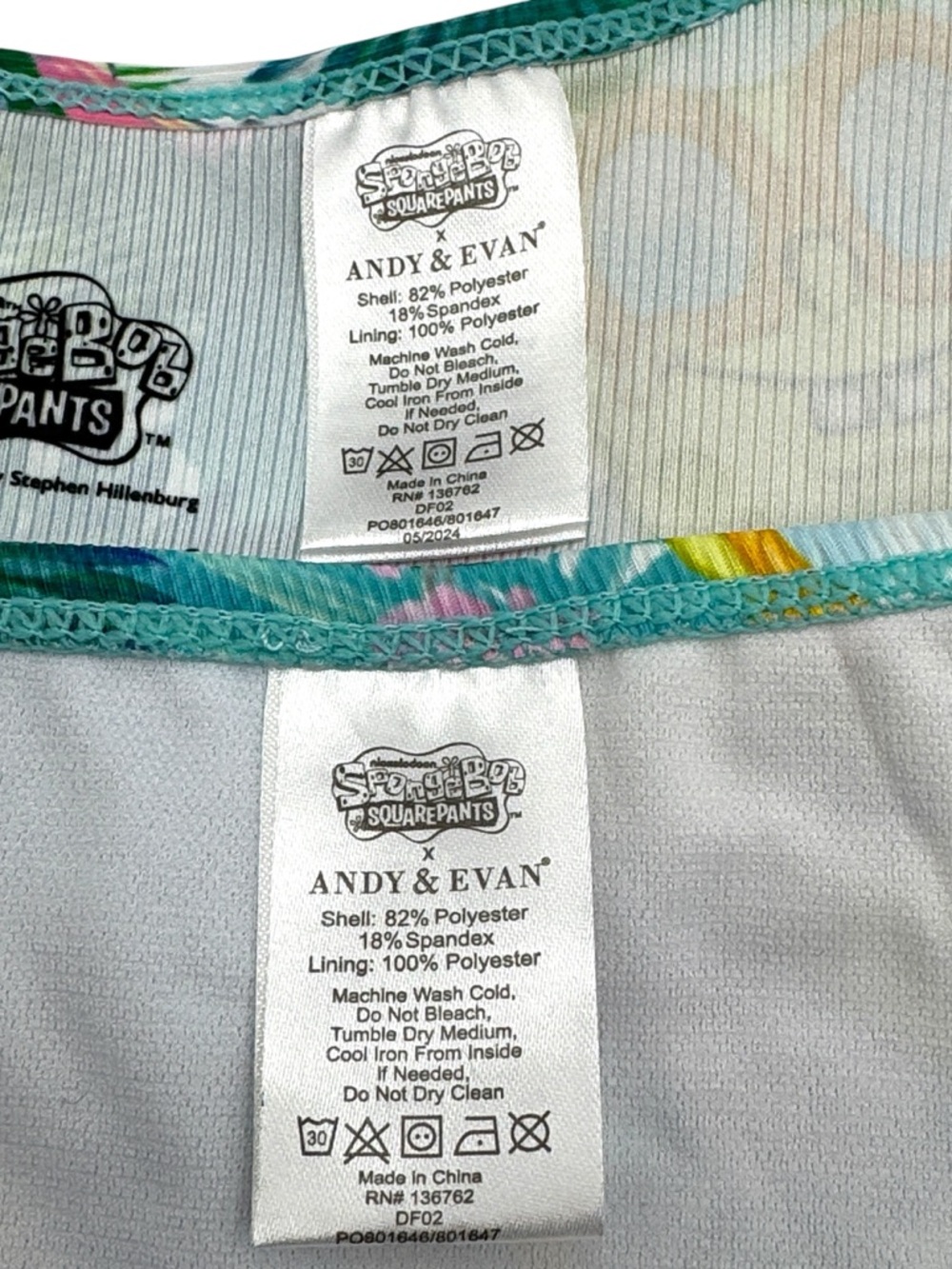 Andy & Evan x SpongeBob SquarePants Tropical Rash Guard Set - Size L (12/14) - Picture 10 of 16